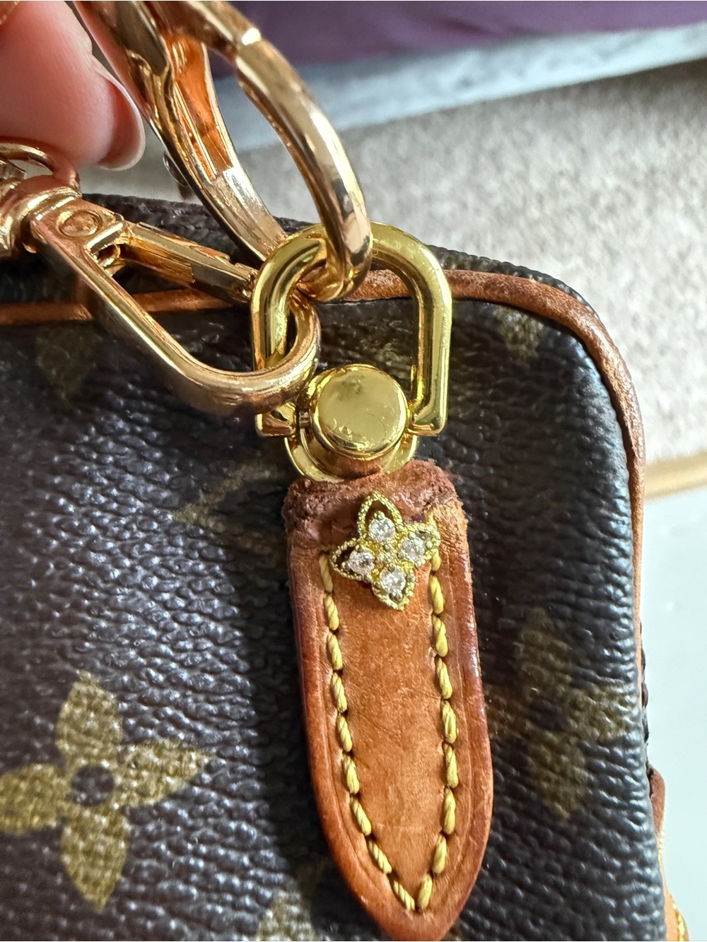 Vintage upcycled- Louis Vuitton Monogram Canvas Pochette Crossbody Bag. - Picture 10 of 10